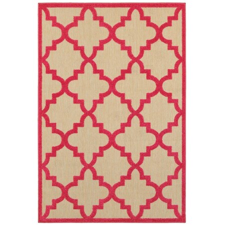 Oriental Weavers Cayman 660P9 4x6 Rectangle - Sand/ Pink-Polypropylene C660P9117165ST